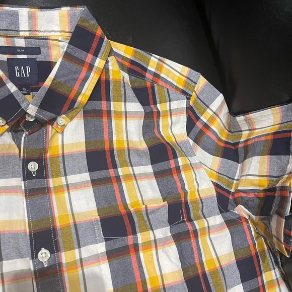 Gap multi plaid short sleeve shirt Sz XL - Picture 6 of 12